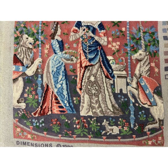 Dimensions Unfinished Needlework 1980 #2128 Cluny L'odorat Lady Unicorn - Picture 14 of 14